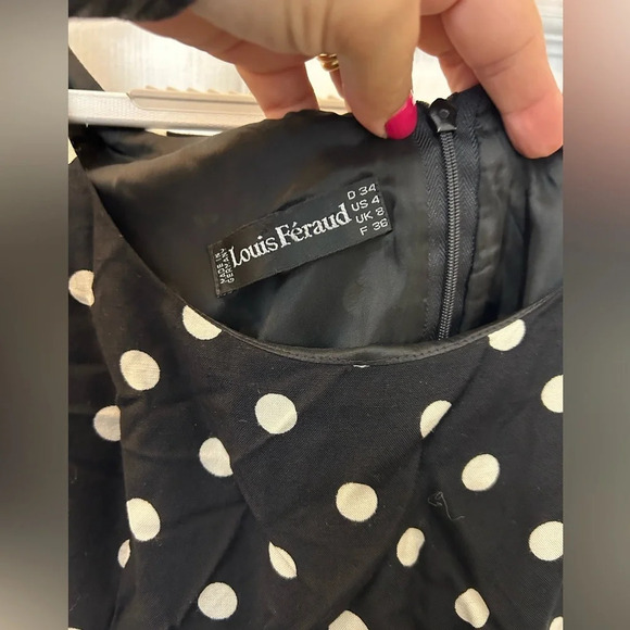 Vintage 90s Louis Feraud polka dot dress sz 4 - Picture 4 of 4